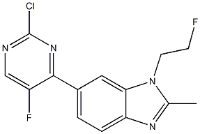 6-(2-chloro-5-fluoropyrimidin-4-yl)-1-(2-fluoroethyl)-2-methyl-1H-benzo[d]imidazole Struktur