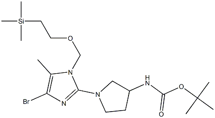 tert-butyl 1-(4-bromo-5-methyl-1-((2-(trimethylsilyl)ethoxy)methyl)-1H-imidazol-2-yl)pyrrolidin-3-ylcarbamate Structure