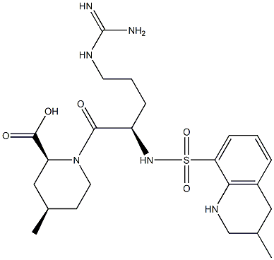(2S,4R)-4-methyl-1-(((3-methyl-1,2,3,4-tetrahydroquinolin-8-yl)sulfonyl)-D-arginyl)piperidine-2-carboxylic acid Struktur