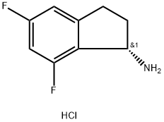 (S)-5,7-二氟-2,3-二氢-1H-茚-1-胺盐酸盐 结构式