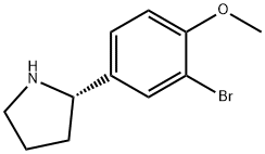 (2S)-2-(3-BROMO-4-METHOXYPHENYL)PYRROLIDINE,1213496-26-4,结构式