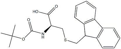 N-Α-叔丁氧羰基-S-(9-芴甲基)-D-半胱氨酸,,结构式