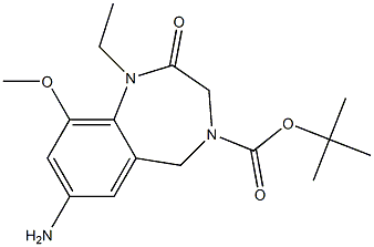 tert-butyl 7-amino-1-ethyl-9-methoxy-2-oxo-2,3-dihydro-1H-benzo[e][1,4]diazepine-4(5H)-carboxylate Structure