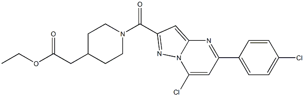 {1-[7-Chloro-5-(4-chloro-phenyl)-pyrazolo[1,5-a]pyrimidine-2-carbonyl]-piperidin-4-yl}-acetic acid ethyl ester