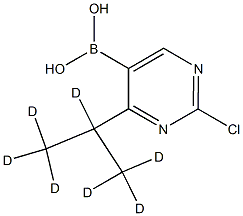 2-Chloro-4-(iso-propyl-d7)-pyrimidine-5-boronic acid 化学構造式