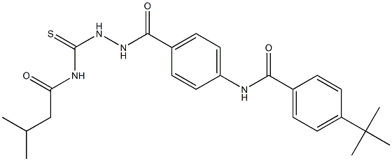 4-tert-butyl-N-{4-[(2-{[(3-methylbutanoyl)amino]carbonothioyl}hydrazino)carbonyl]phenyl}benzamide Struktur