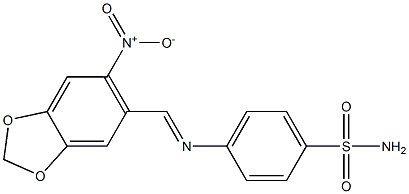 4-{[(6-nitro-1,3-benzodioxol-5-yl)methylene]amino}benzenesulfonamide Structure