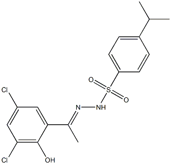 N'-[(1E)-1-(3,5-dichloro-2-hydroxyphenyl)ethylidene]-4-isopropylbenzenesulfonohydrazide Structure