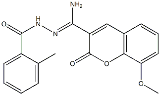 8-methoxy-N'-(2-methylbenzoyl)-2-oxo-2H-chromene-3-carbohydrazonamide Struktur
