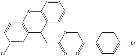 2-(4-bromophenyl)-2-oxoethyl 2-(2-chloro-9H-thioxanthen-9-yl)acetate Struktur