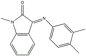 (E)-3-((3,4-dimethylphenyl)imino)-1-methylindolin-2-one Structure