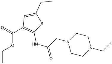 ethyl 5-ethyl-2-(2-(4-ethylpiperazin-1-yl)acetamido)thiophene-3-carboxylate,,结构式