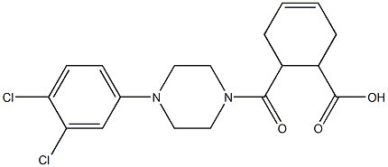 6-(4-(3,4-dichlorophenyl)piperazine-1-carbonyl)cyclohex-3-enecarboxylic acid Structure
