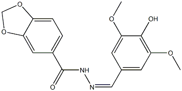 (Z)-N'-(4-hydroxy-3,5-dimethoxybenzylidene)benzo[d][1,3]dioxole-5-carbohydrazide Structure