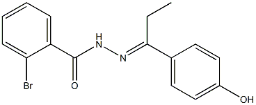 (E)-2-bromo-N'-(1-(4-hydroxyphenyl)propylidene)benzohydrazide Structure