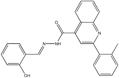 (E)-N'-(2-hydroxybenzylidene)-2-(o-tolyl)quinoline-4-carbohydrazide,,结构式