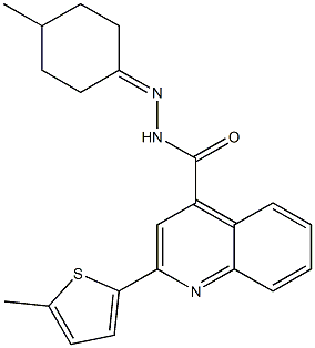 N'-(4-methylcyclohexylidene)-2-(5-methylthiophen-2-yl)quinoline-4-carbohydrazide 化学構造式