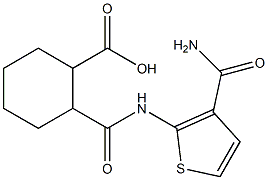 2-((3-carbamoylthiophen-2-yl)carbamoyl)cyclohexanecarboxylic acid 化学構造式