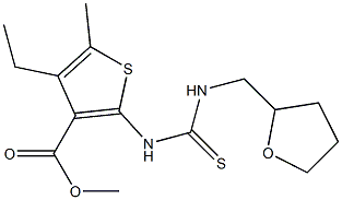 methyl 4-ethyl-5-methyl-2-(3-((tetrahydrofuran-2-yl)methyl)thioureido)thiophene-3-carboxylate Structure