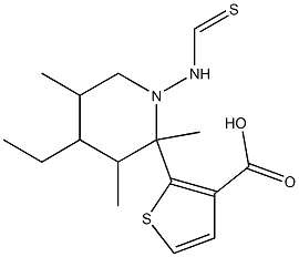 methyl 4-ethyl-5-methyl-2-(2-methylpiperidine-1-carbothioamido)thiophene-3-carboxylate Structure