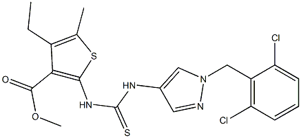 methyl 2-(3-(1-(2,6-dichlorobenzyl)-1H-pyrazol-4-yl)thioureido)-4-ethyl-5-methylthiophene-3-carboxylate