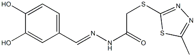 (E)-N'-(3,4-dihydroxybenzylidene)-2-((5-methyl-1,3,4-thiadiazol-2-yl)thio)acetohydrazide Structure