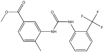 methyl 4-methyl-3-(3-(2-(trifluoromethyl)phenyl)ureido)benzoate 化学構造式