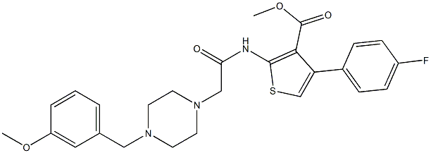 methyl 4-(4-fluorophenyl)-2-(2-(4-(3-methoxybenzyl)piperazin-1-yl)acetamido)thiophene-3-carboxylate Structure