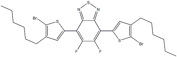 4,7-bis(5-bromo-4-hexylthiophen-2-yl)-5,6-difluorobenzo[c][1,2,5]thiadiazole Structure