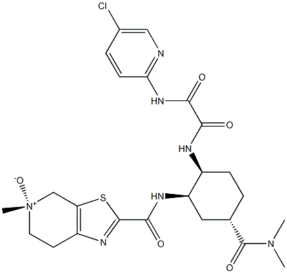 (S)-2-(((1R,2S,5S)-2-(2-((5-chloropyridin-2-yl)amino)-2-oxoacetamido)-5-(dimethylcarbamoyl)cyclohexyl)carbamoyl)-5-methyl-4,5,6,7-tetrahydrothiazolo[5,4-c]pyridine 5-oxide Struktur