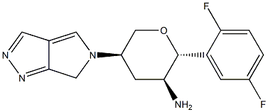 (2R,3S,5R)-2-(2,5-difluorophenyl)-5-(pyrrolo[3,4-c]pyrazol-5(2H,4H,6H)-yl)tetrahydro-2H-pyran-3-amine Structure