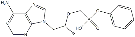 phenyl hydrogen ((R)-1-(6-amino-9H-purin-9-yl)propan-2-yloxy)methylphosphonate,,结构式