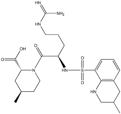 (2R,4R)-4-methyl-1-(((3-methyl-1,2,3,4-tetrahydroquinolin-8-yl)sulfonyl)-D-arginyl)piperidine-2-carboxylic acid Structure