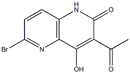 3-乙酰基-6-溴-4-羟基-1,5-萘啶-2(1H)-酮 结构式