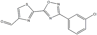 2-(3-(3-chlorophenyl)-1,2,4-oxadiazol-5-yl)thiazole-4-carbaldehyde Struktur