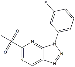 3-(3-fluorophenyl)-5-(methylsulfonyl)-3H-[1,2,3]triazolo[4,5-d]pyrimidine 化学構造式