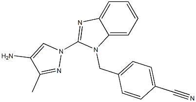 4-((2-(4-amino-3-methyl-1H-pyrazol-1-yl)-1H-benzo[d]imidazol-1-yl)methyl)benzonitrile Structure