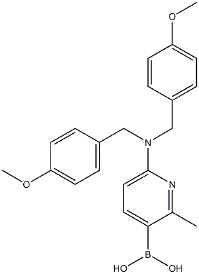 6-(bis(4-methoxybenzyl)amino)-2-methylpyridin-3-ylboronic acid Struktur
