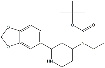 tert-butyl 2-(benzo[d][1,3]dioxol-5-yl)ethyl(piperidin-4-yl)carbamate 化学構造式