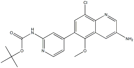 tert-butyl 4-(3-amino-8-chloro-5-methoxyquinolin-6-yl)pyridin-2-ylcarbamate,,结构式