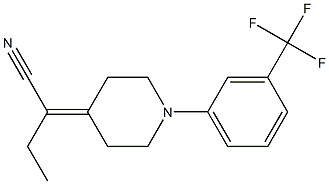 2-[1-(3-Trifluoromethyl-phenyl)-piperidin-4-ylidene]-butyronitrile 化学構造式