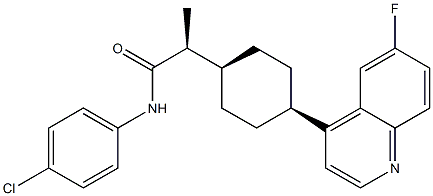 (2S)-N-(4-chlorophenyl)-2-[cis-4-(6-fluoroquinolin-4-yl)cyclohexyl]propanamide|(2S)-N-(4-氯苯基)-2-[顺式-4-(6-氟喹啉-4-基)环己基]丙酰胺