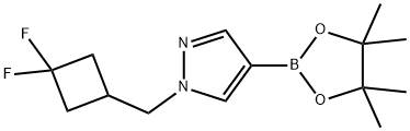 1-[(3,3-difluorocyclobutyl)methyl]-4-(tetramethyl-1,3,2-dioxaborolan-2-yl)-1H-pyrazole, 2101934-11-4, 结构式