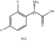 (2S)-2-AMINO-2-(2,4-DIFLUOROPHENYL)ACETIC ACID HYDROCHLORIDE 结构式