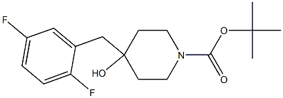 tert-butyl 4-(2,5- difluorobenzyl)-4- hydroxypiperidine-1- carboxylate 化学構造式