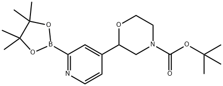 tert-butyl 2-(2-(4,4,5,5-tetramethyl-1,3,2-dioxaborolan-2-yl)pyridin-4-yl)morpholine-4-carboxylate Structure