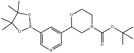 tert-butyl 2-(5-(4,4,5,5-tetramethyl-1,3,2-dioxaborolan-2-yl)pyridin-3-yl)morpholine-4-carboxylate Structure