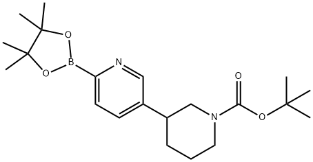 tert-butyl 3-(6-(4,4,5,5-tetramethyl-1,3,2-dioxaborolan-2-yl)pyridin-3-yl)piperidine-1-carboxylate Struktur