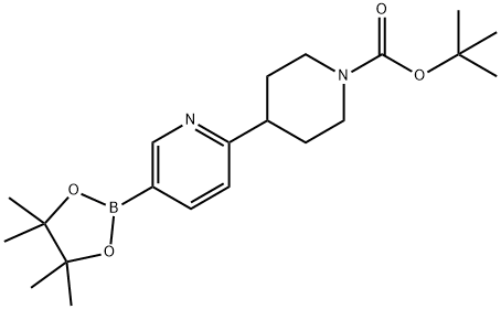 tert-butyl 4-(5-(4,4,5,5-tetramethyl-1,3,2-dioxaborolan-2-yl)pyridin-2-yl)piperidine-1-carboxylate Structure