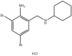 2,4-dibromo-6-((cyclohexylamino)methyl)aniline hydrochloride Structure
